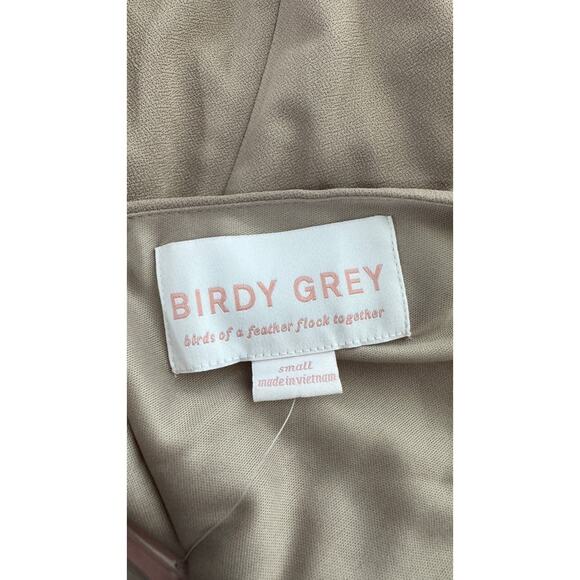 Birdy Grey Shamin Maxi Dress Crepe Womens Small Taupe Bridesmaid New - Picture 8 of 10